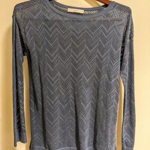 Loft blue/grey lightweight pointelle tunic top